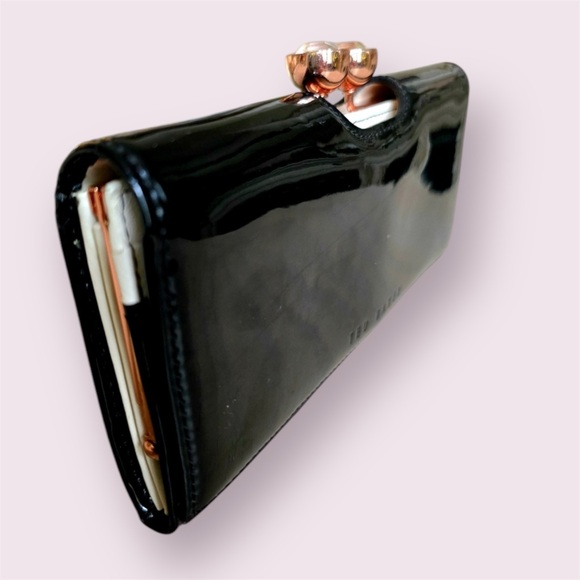 Ted Baker Handbags - Ted Baker Black Twisted Bobble Patent Matinee Wallet
